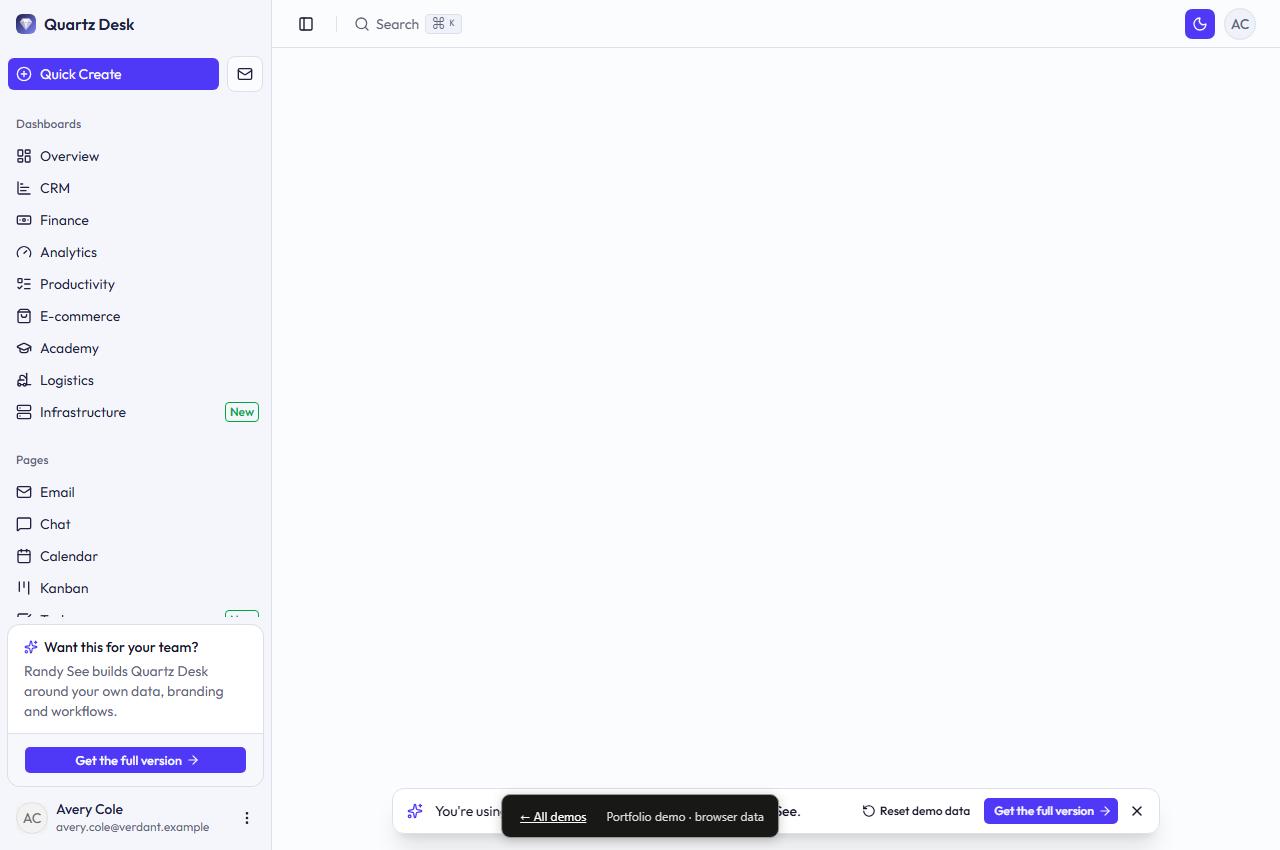 Quartz Desk interface