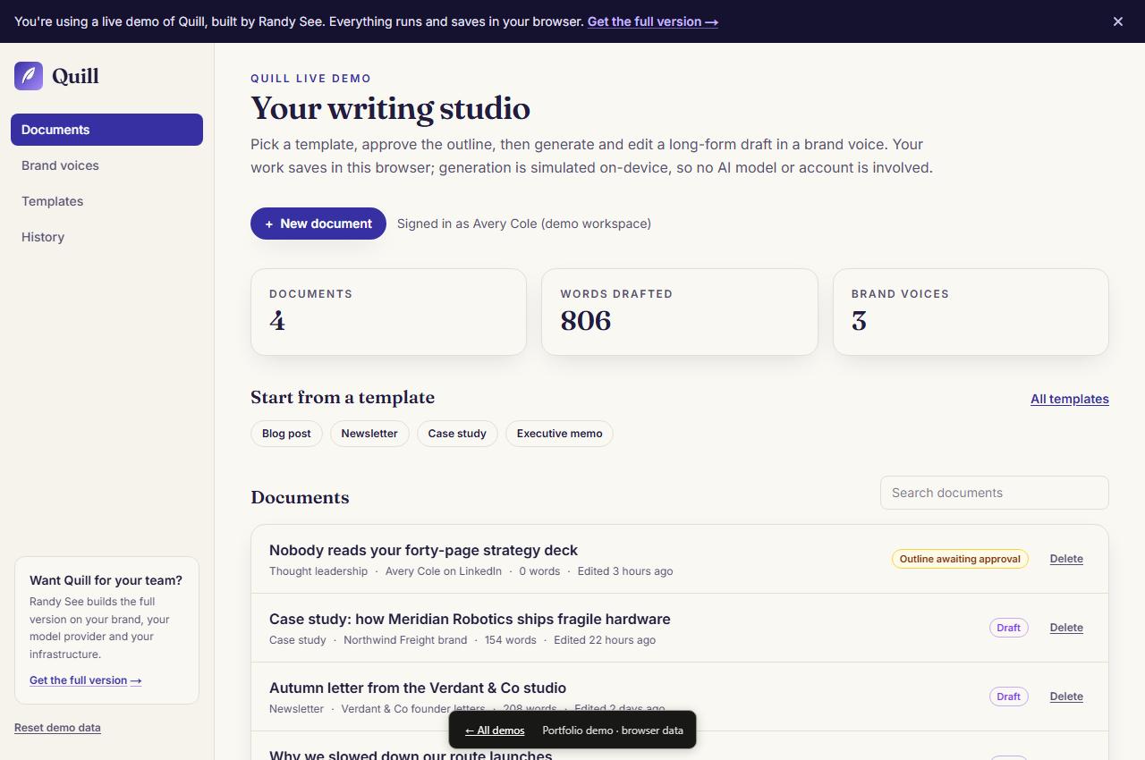 Quill interface