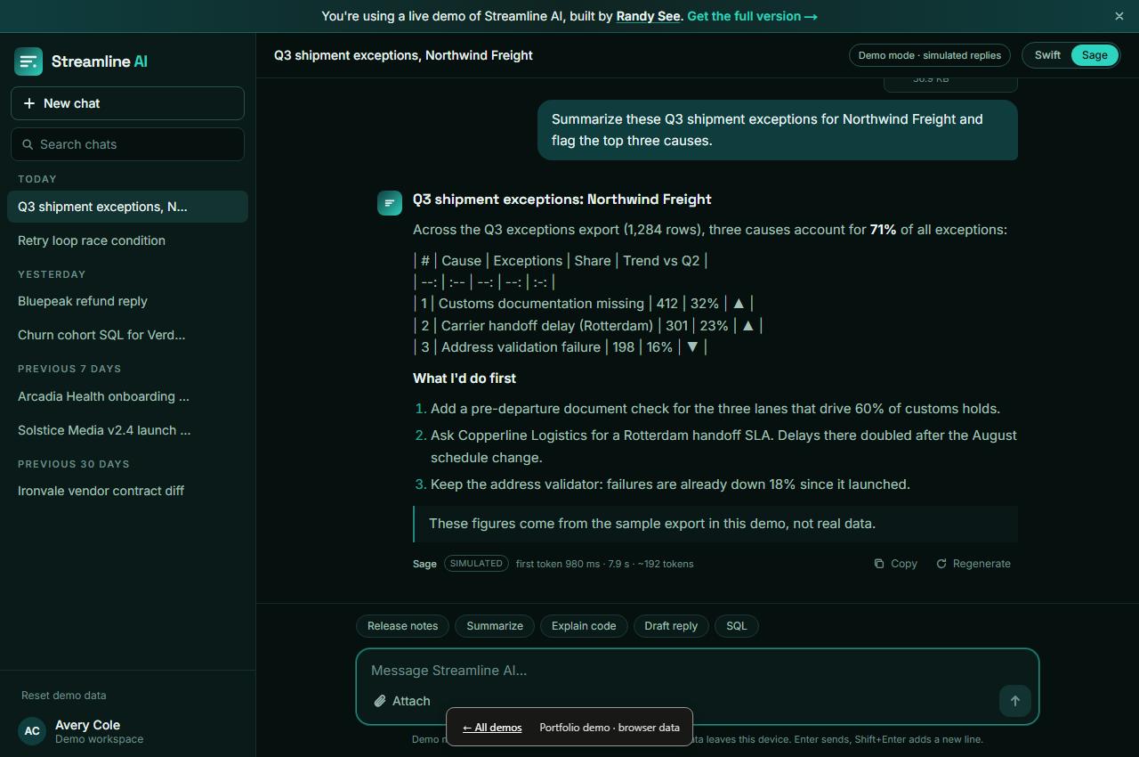 Streamline AI interface