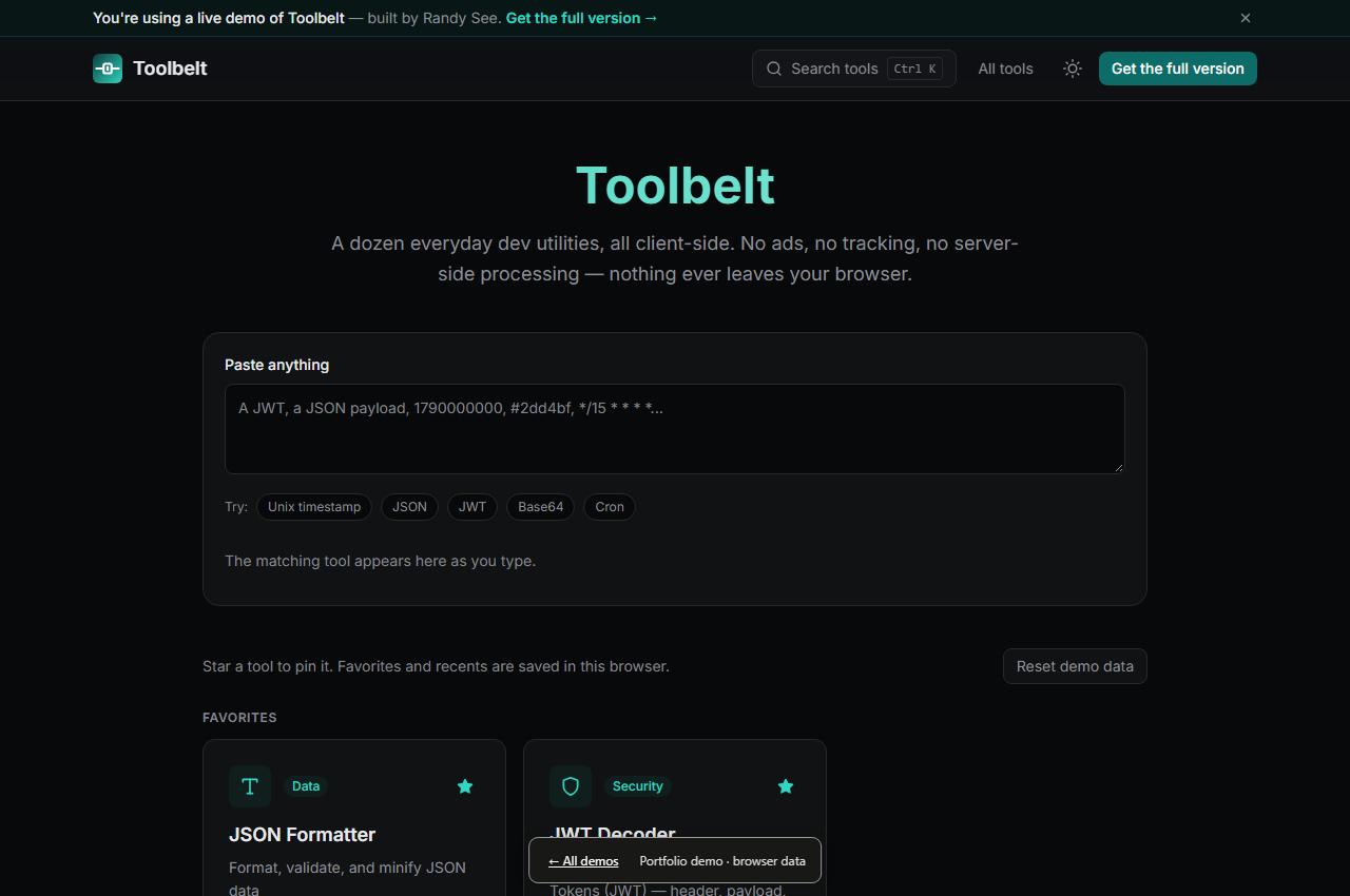 Toolbelt interface